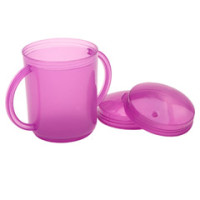 Muki kädensijoilla, 2 sisään painuvaa kantta, pinkki / Recessed- Lid  cup Ennakkotilattava